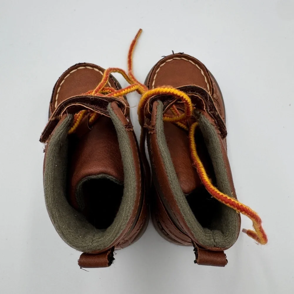 Carter's Toddler Boy Size 6 Brown High Top Boots with Gold Laces